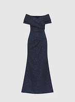 Off-The-Shoulder Jacquard Dress
