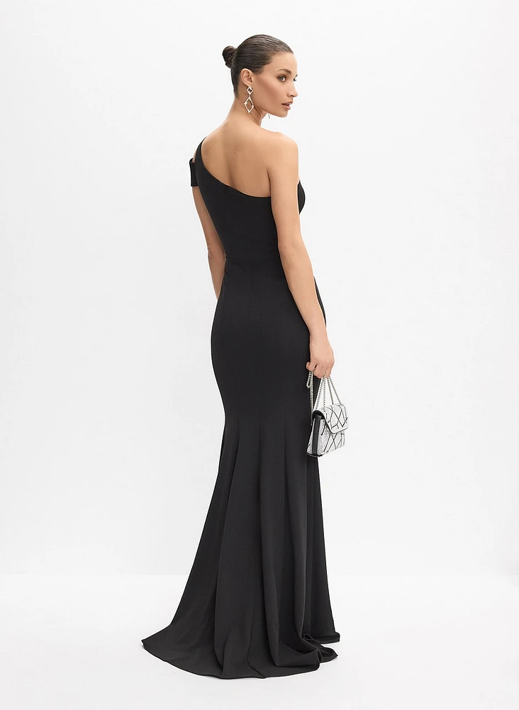 Robe de soirée asymétrique à épaule unique