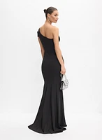 Robe de soirée asymétrique à épaule unique