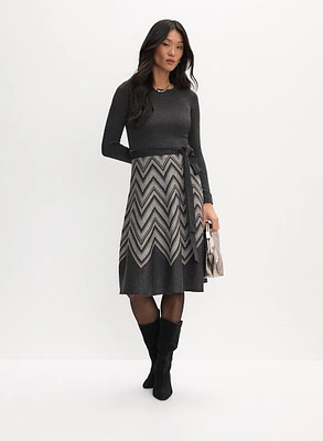 Robe-pull à motif chevron