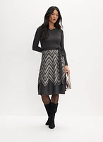 Chevron Print Sweater Dress