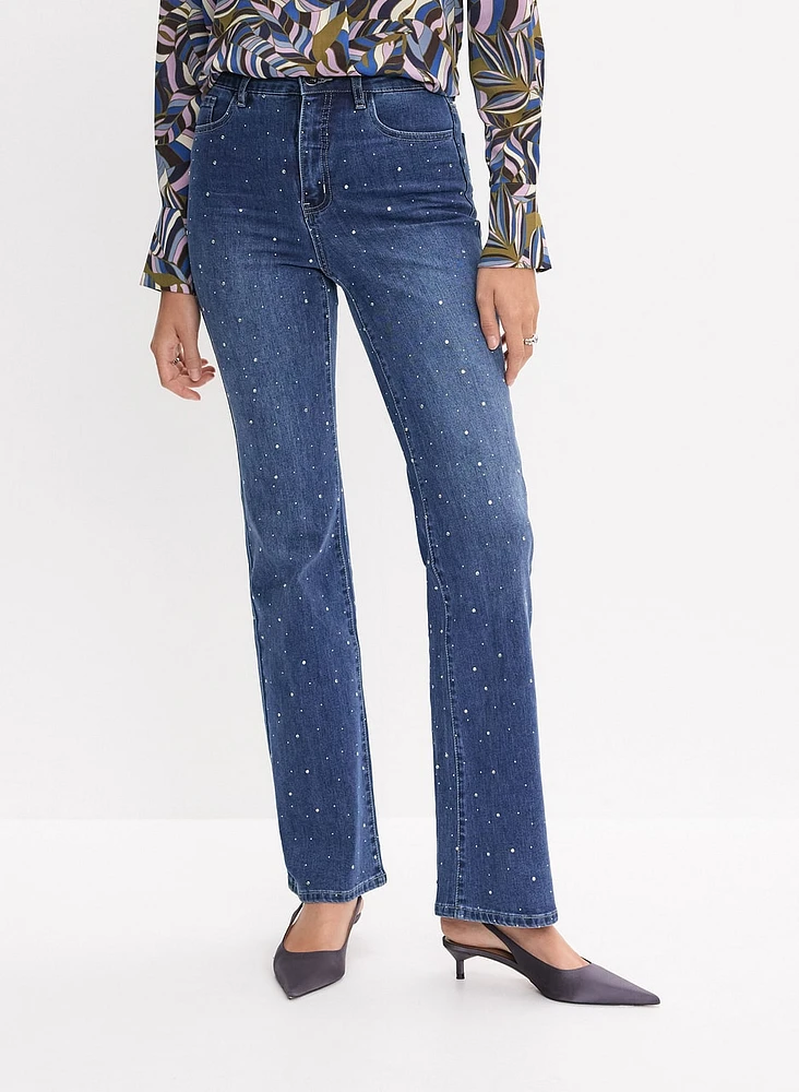 Embellished Straight Leg Jeans