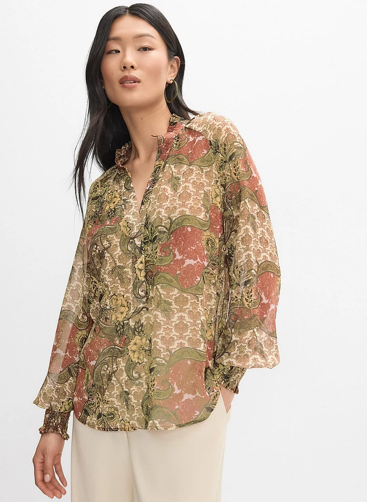 Blouse en chiffon à motif paisley