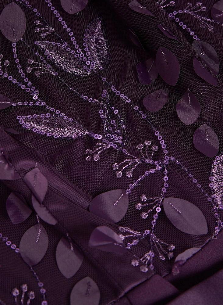 Scattered Petal Appliqué Dress