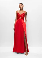 Aidan Mattox - Cutout Front Satin Gown