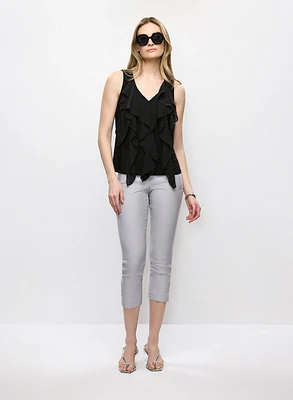 Cascading Ruffle Top & High Rise Capris