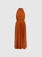Robe plissée en satin