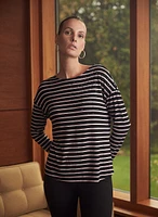 Long Sleeve Stripe Print Top