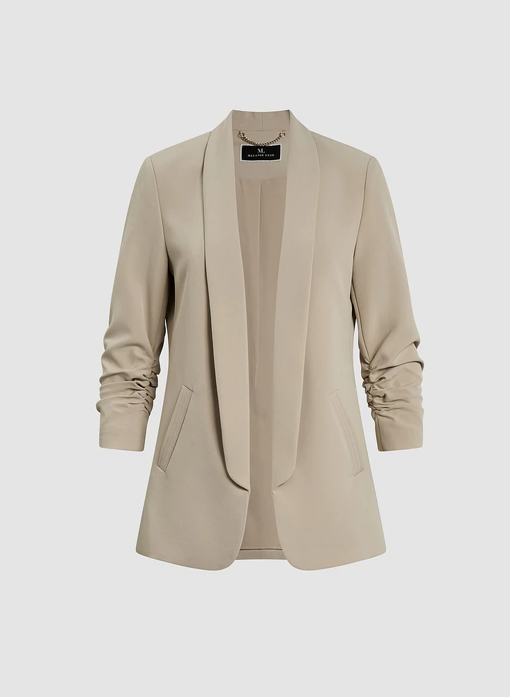 Ruched Sleeve Blazer