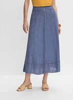 Jupe midi à bande en crochet
