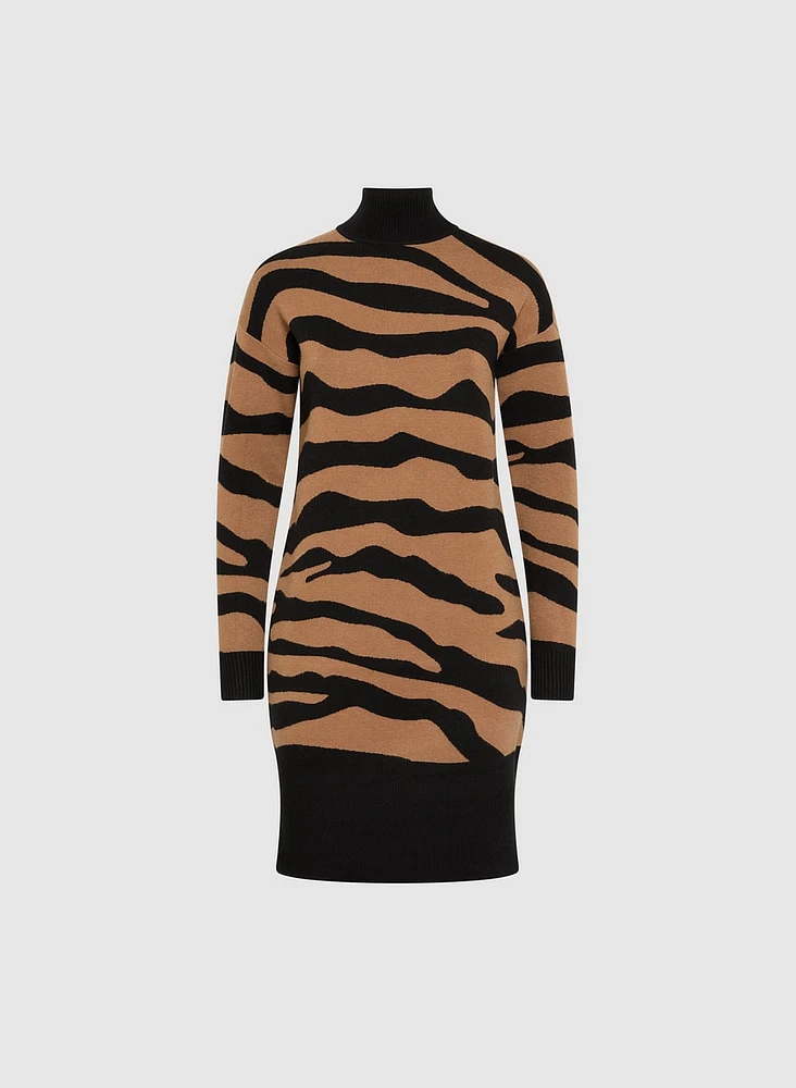 Animal Jacquard Knit Dress