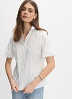 Puff Sleeve Button-Down Blouse