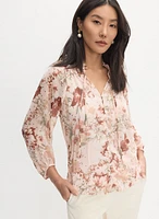 Blouse florale en chiffon