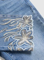 Embroidered Straight Leg Jeans