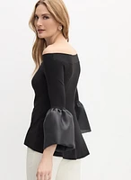 Taffeta Bell Sleeve Top