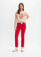 T-shirt à imprimé floral en paillettes
