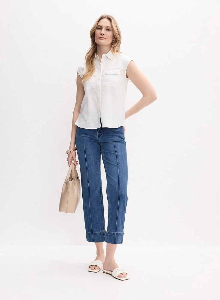 Cropped Straight-Leg Jeans