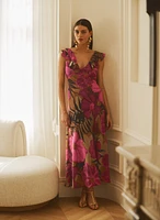 Robe florale à volants