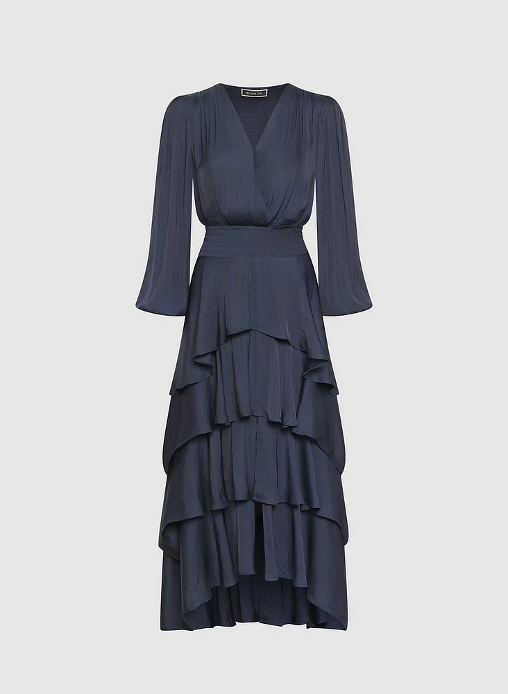 Tiered Satin Dress