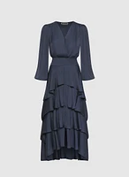 Tiered Satin Dress