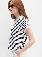 T-shirt rayé à col polo
