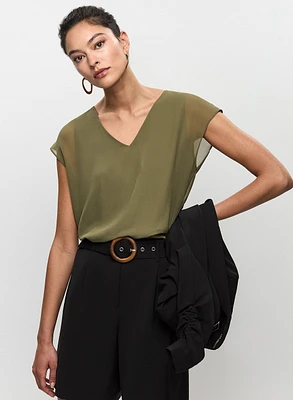 V-Neck Chiffon Blouse