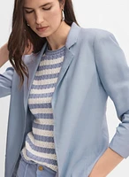Open Linen-Blend Blazer