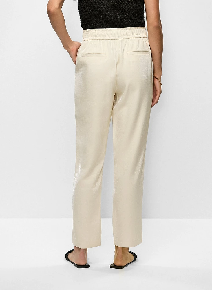 Elastic Waist Straight Leg Pants