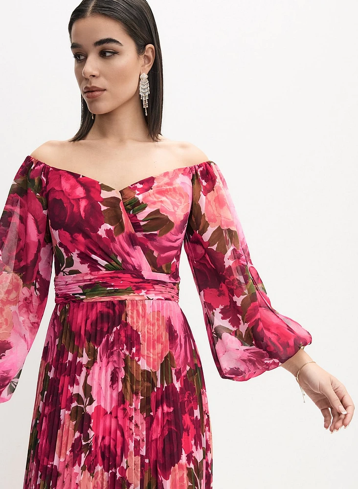 BA Nites - Floral Plissé Dress