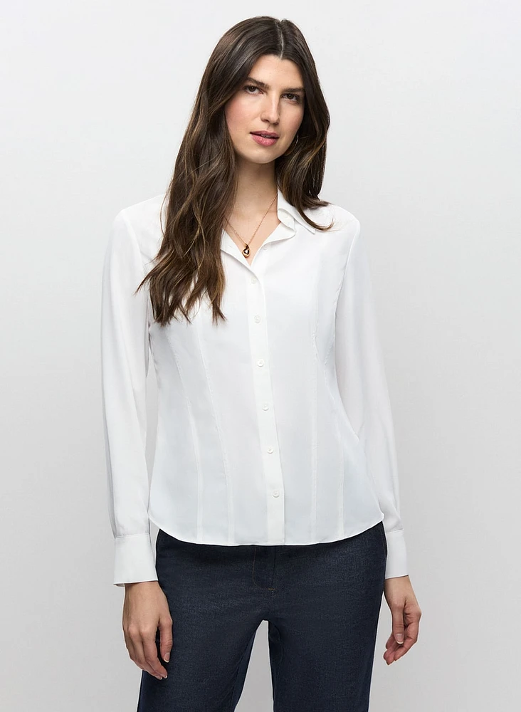 Long Sleeve Button Front Blouse