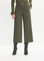 Belted Wide Leg Culotte Pants