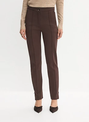 Pintuck Straight-Leg Pants