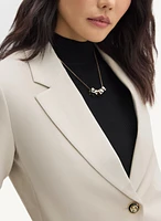 Notch Collar Single Button Jacket