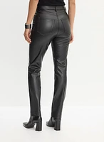 Vegan Leather Straight Leg Pants