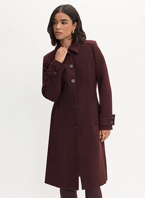 Stretch Wool-Blend Coat