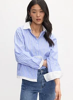 Rhinestone Pinstripe Blouse