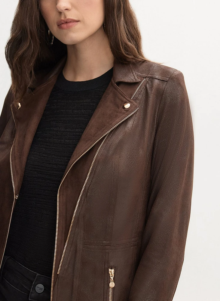 Vex - Long Vegan Leather Jacket