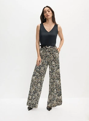 V-Neck Tank Top & Wide-Leg Pants