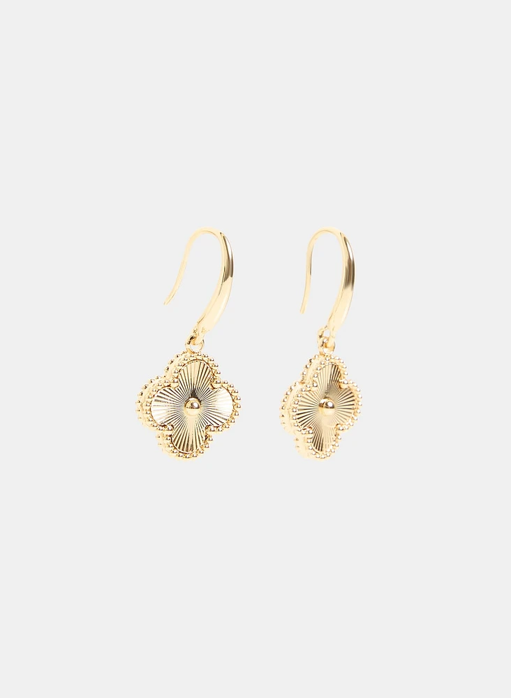 Boucles d'oreilles pendantes à trèfle