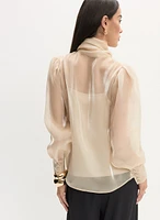 Tie Neck Organza Blouse