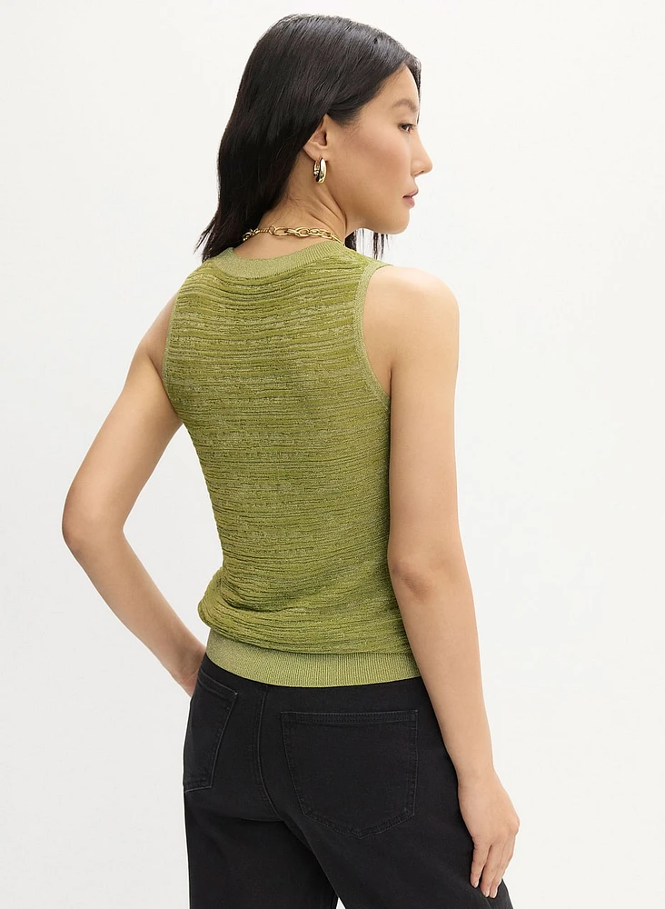 Essential Sleeveless Textured Sweater