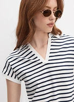 T-shirt rayé à col polo