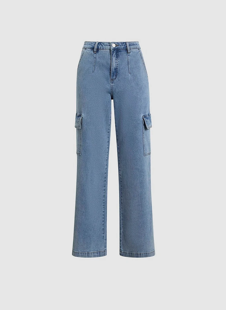 Wide Leg Cargo Jeans