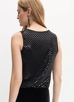 Reflective Dot Print Top