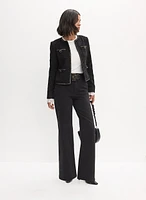 Bouclé Jacket & Wide Leg Jeans