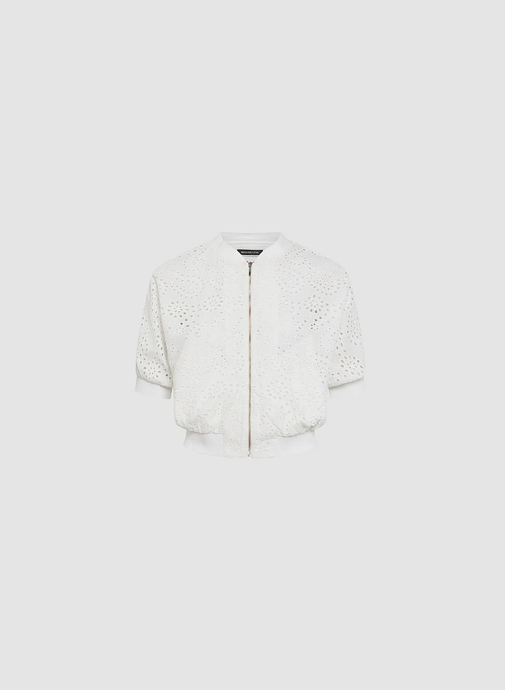 Eyelet Bomber Jacket