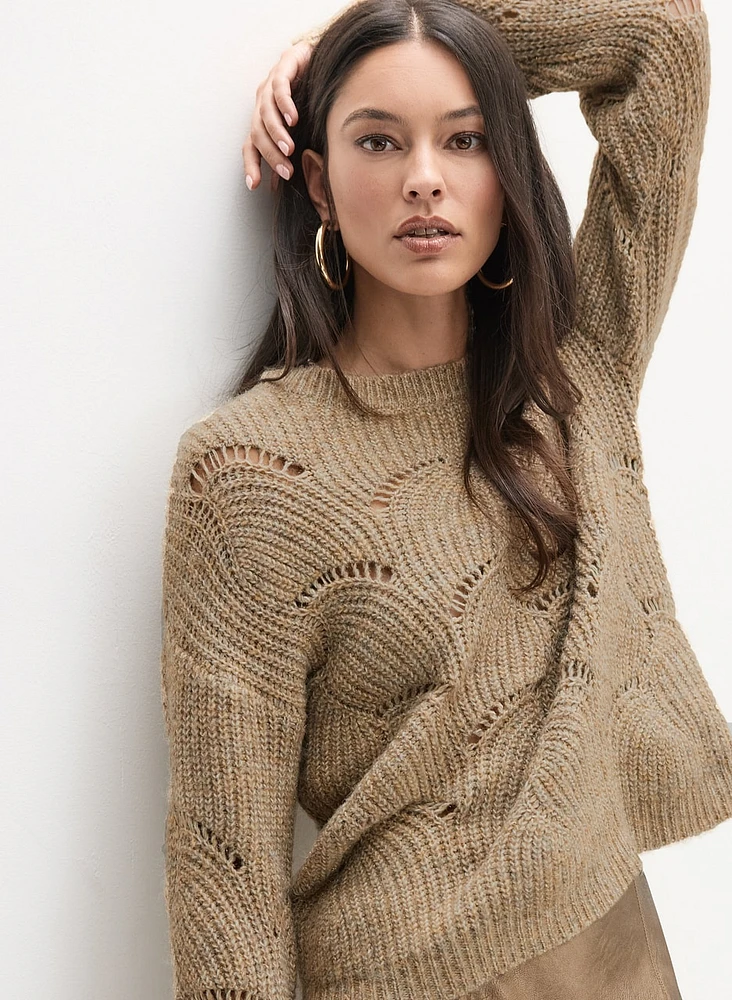 Open Knit Pullover Sweater