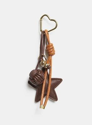 Vegan Leather Star Key Chain