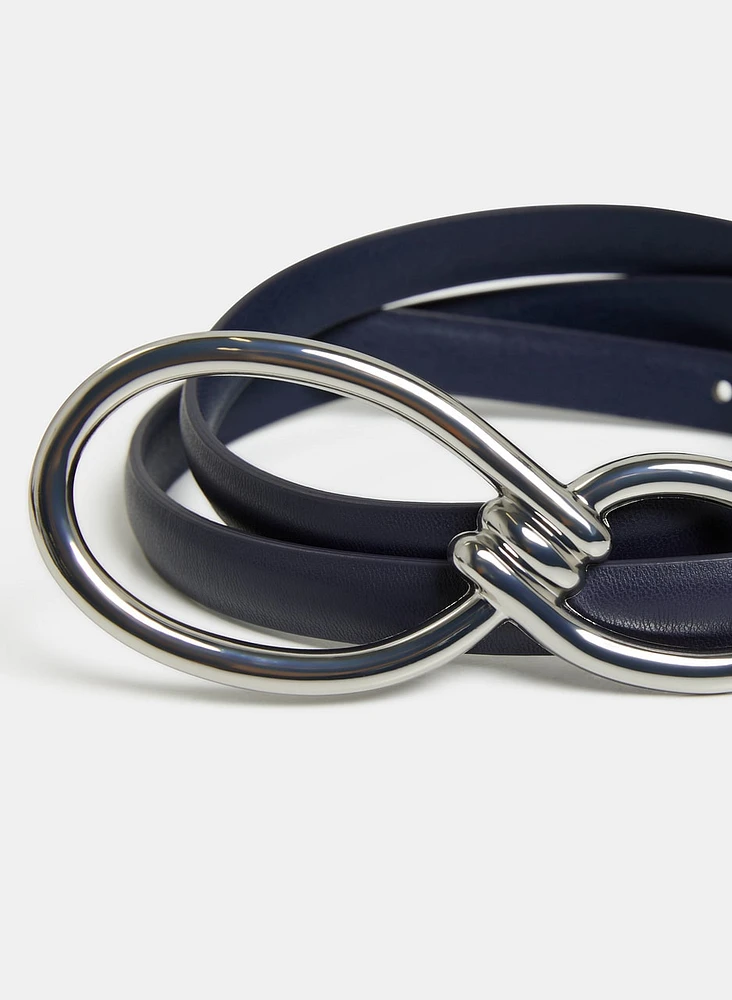 Ceinture en cuir végane à boucle huit