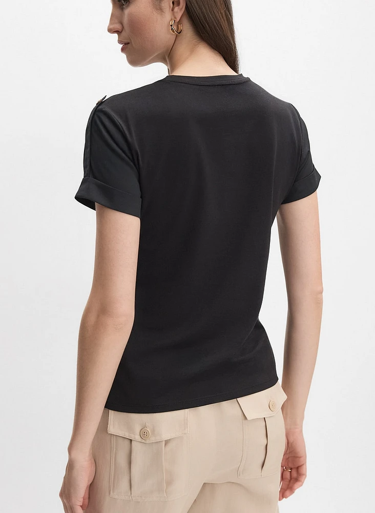 Satin Detail T-Shirt